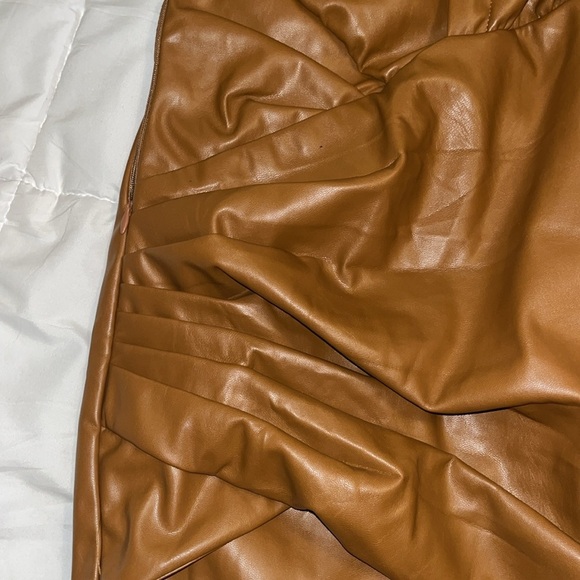 Fashion Nova Tan Here I Come PU Leather Mini Dress - Camel size medium - Picture 4 of 8